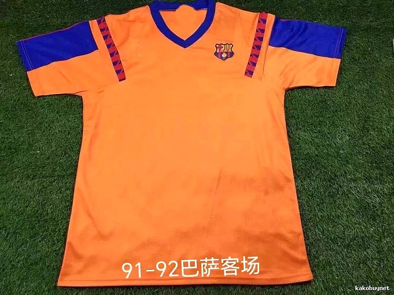 Barcelona Patterned Retro soccer jersey Blue Red Barcelona with Signature Styling