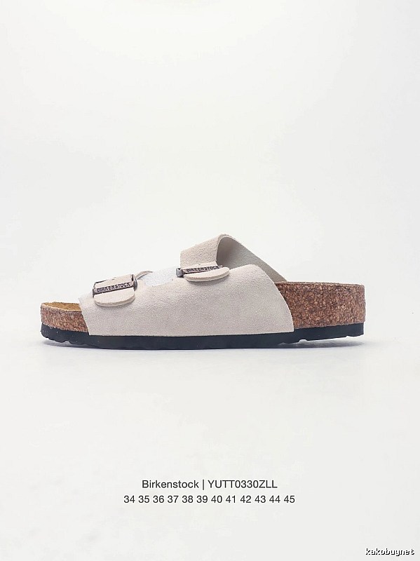Birkenstock Double Buckle Casual Off-White Slide Sandals