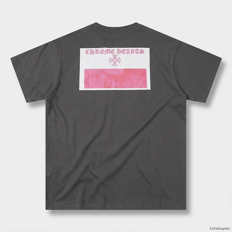 Black T-shirt with Chrome Hearts print style