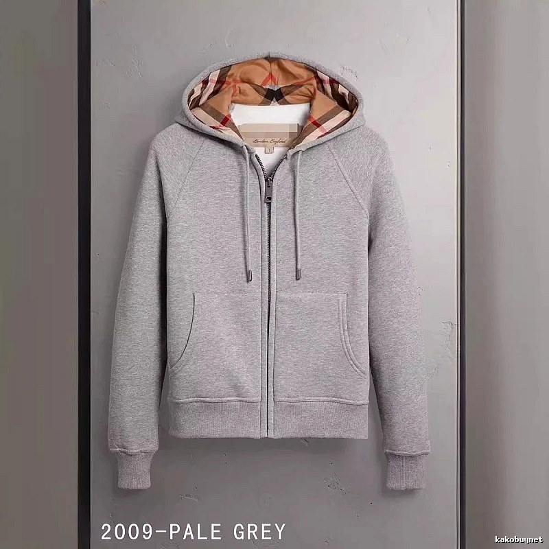 Burberry Casual Zip hoodie Gray Zip Check for Streetwear Looks