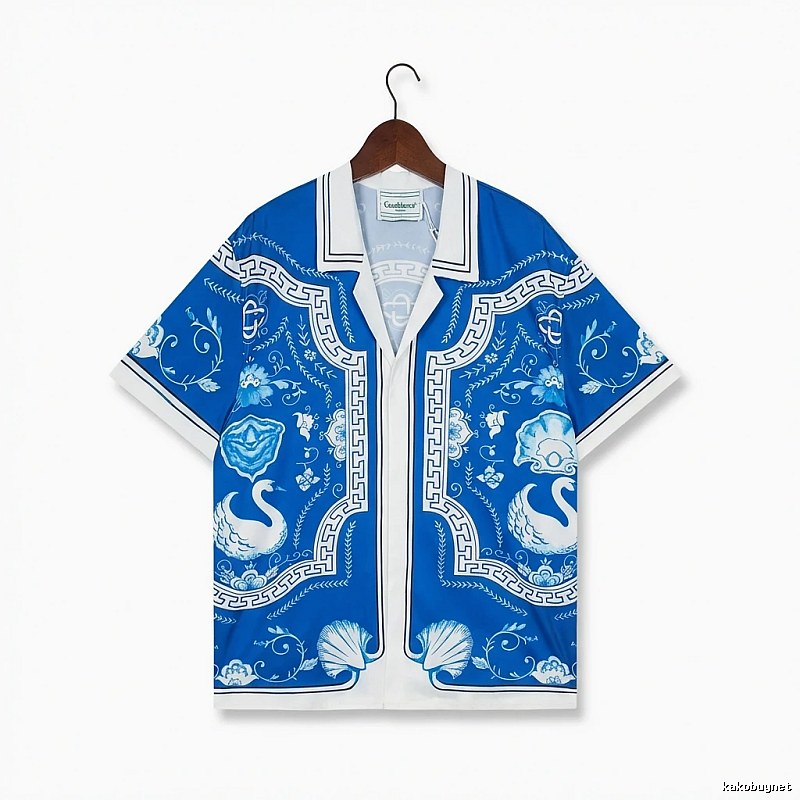 Casablanca printed retro-style blue shirt