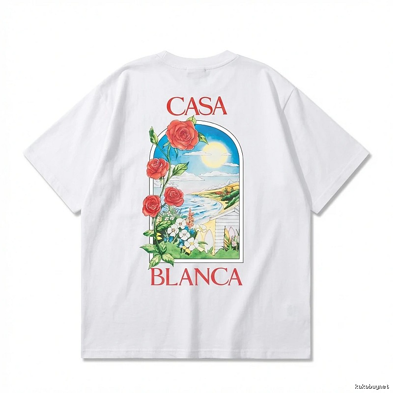 Casablanca retro printed white T-shirt