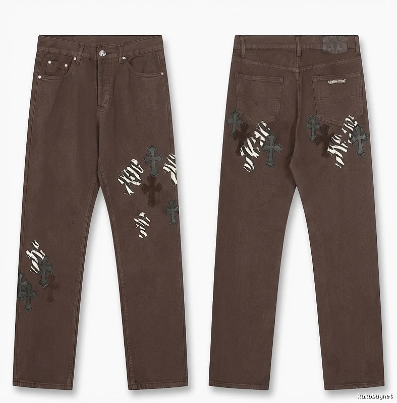 Chrome Hearts Cross Dark Style Brown Pants