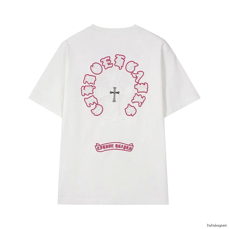 Chrome Hearts Cross Embroidered Street Style White T-Shirt