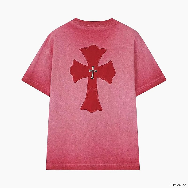 Chrome Hearts Cross Patch Street Style Pink T-Shirt