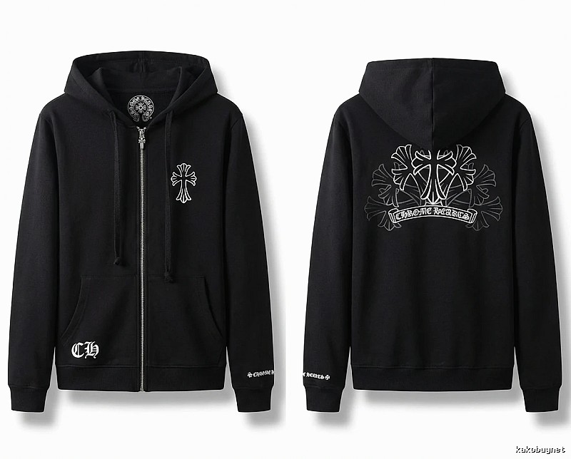 Chrome Hearts Cross Print Style Black Sweatshirt
