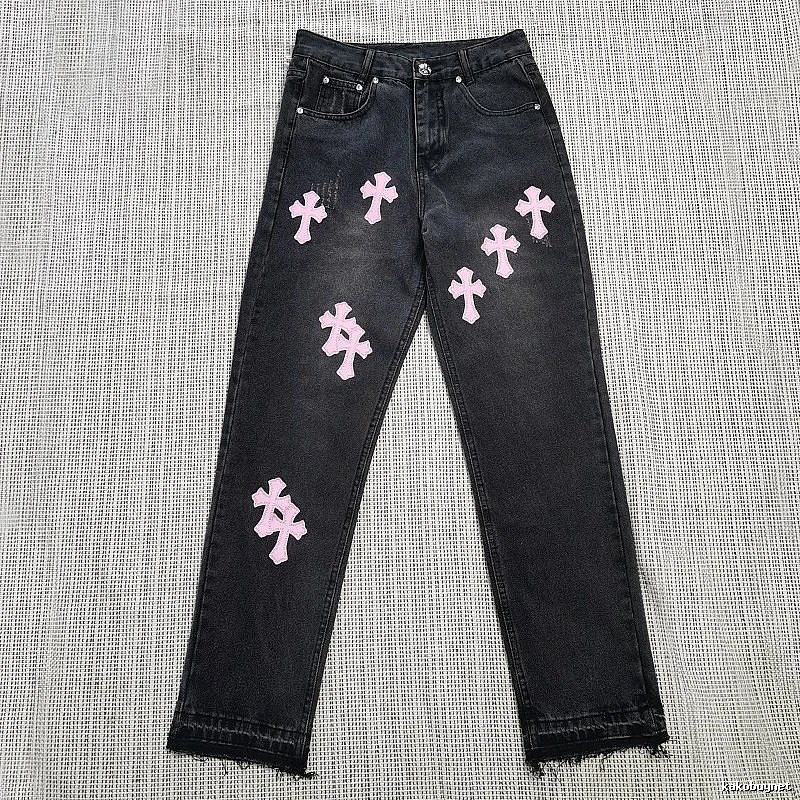 Chrome Hearts Daily Cross patch jeans White Jeans Black for City Outfits