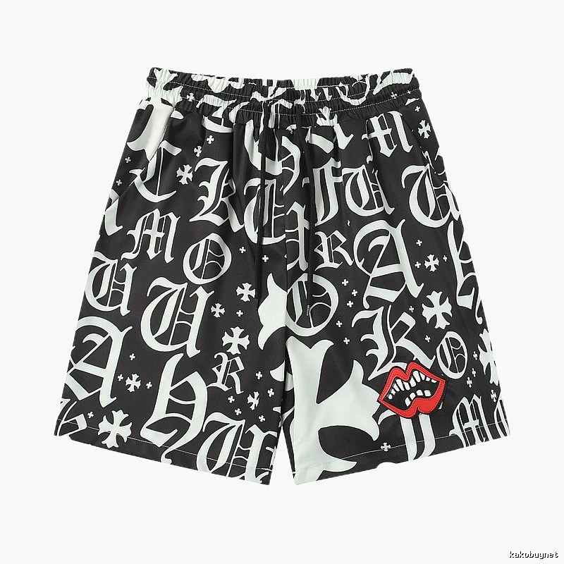 Chrome Hearts Gothic Style Black Shorts