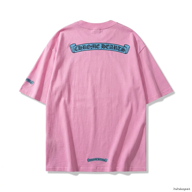 Chrome Hearts Pink Trendy Style T-shirt