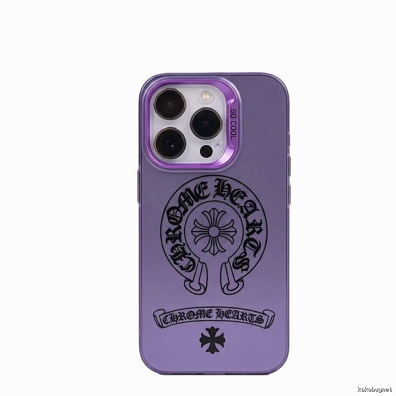 Chrome Hearts Print Trendy and Cool Purple Phone Case