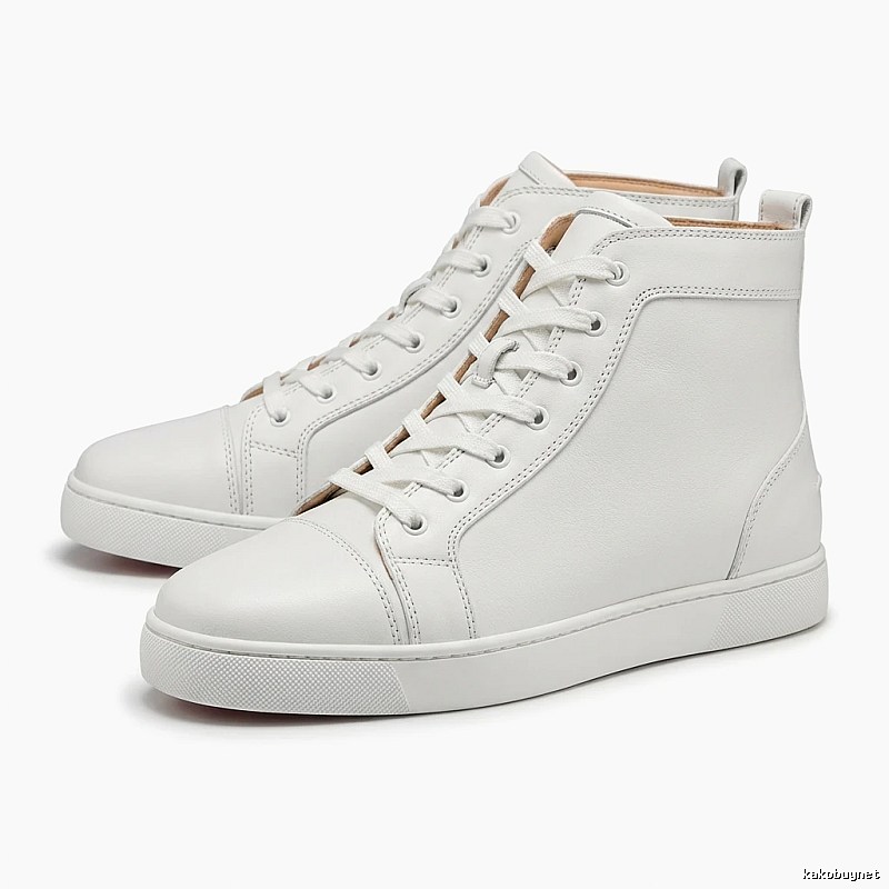 CL high-top simple style white shoes