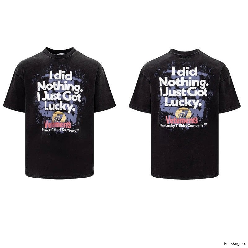 Classic Statement graphic T-shirt Black Colorful Lucky for Daily Styling