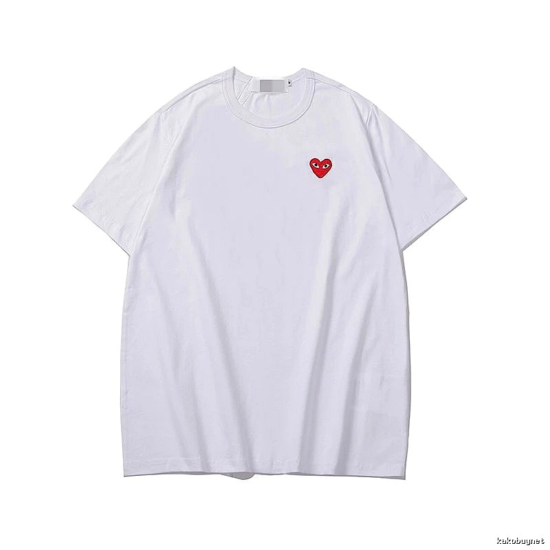 Comme des Garcons PLAY 2020-27 White Style 2027 Heart Logo T-Shirt Travel Styling