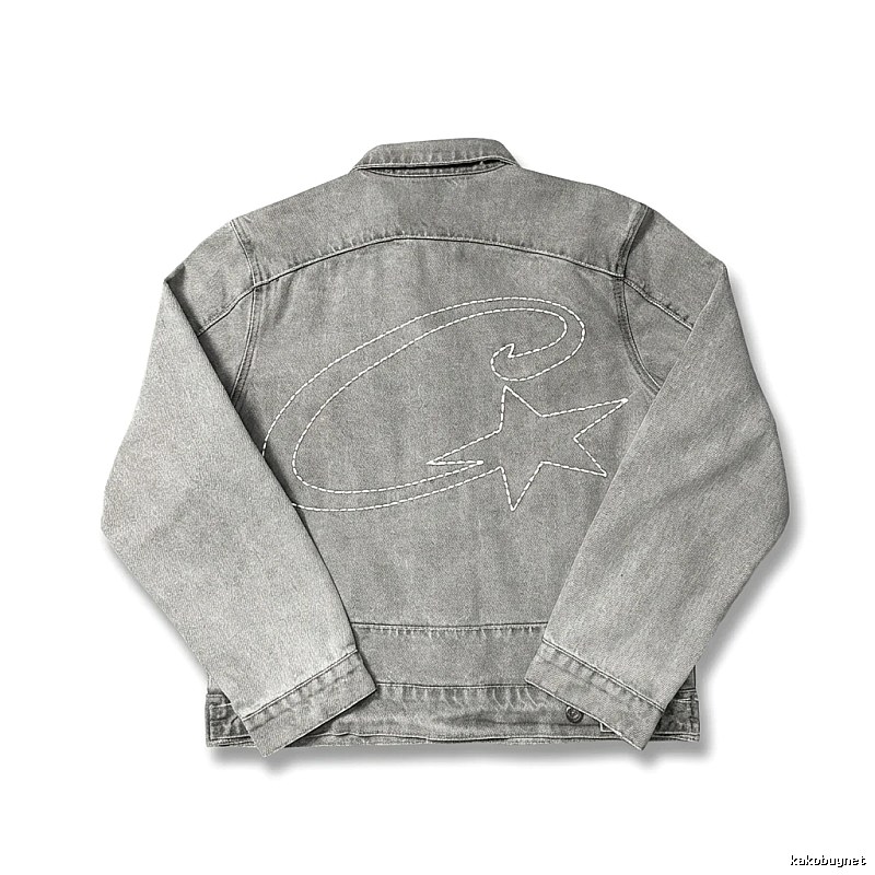 Corteiz denim retro-style grey coat