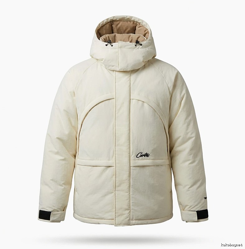 Corteiz functional style white cotton-padded jacket