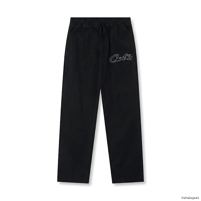 Corteiz minimalist style black long trousers