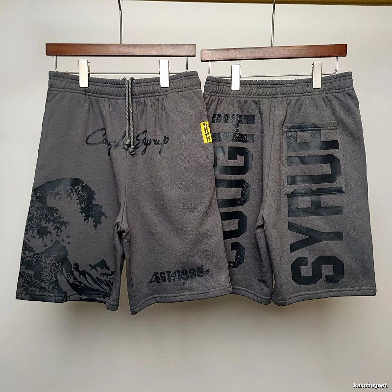 COUGH SYRUP Printed Street Style Grey Shorts