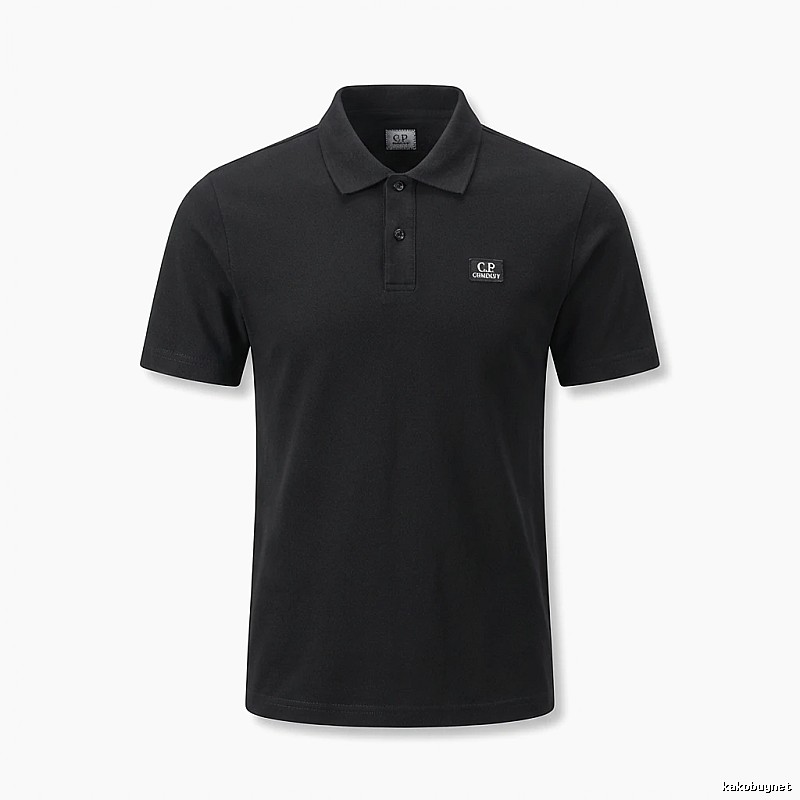C.P. Simple Style Black Polo Shirt
