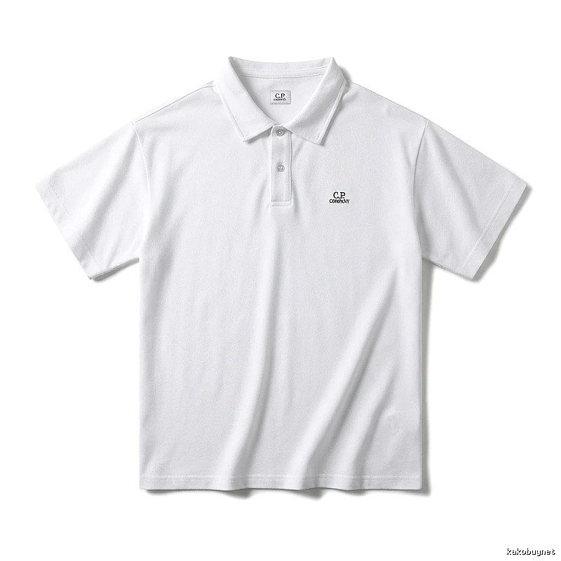 C.P simple style white Polo shirt