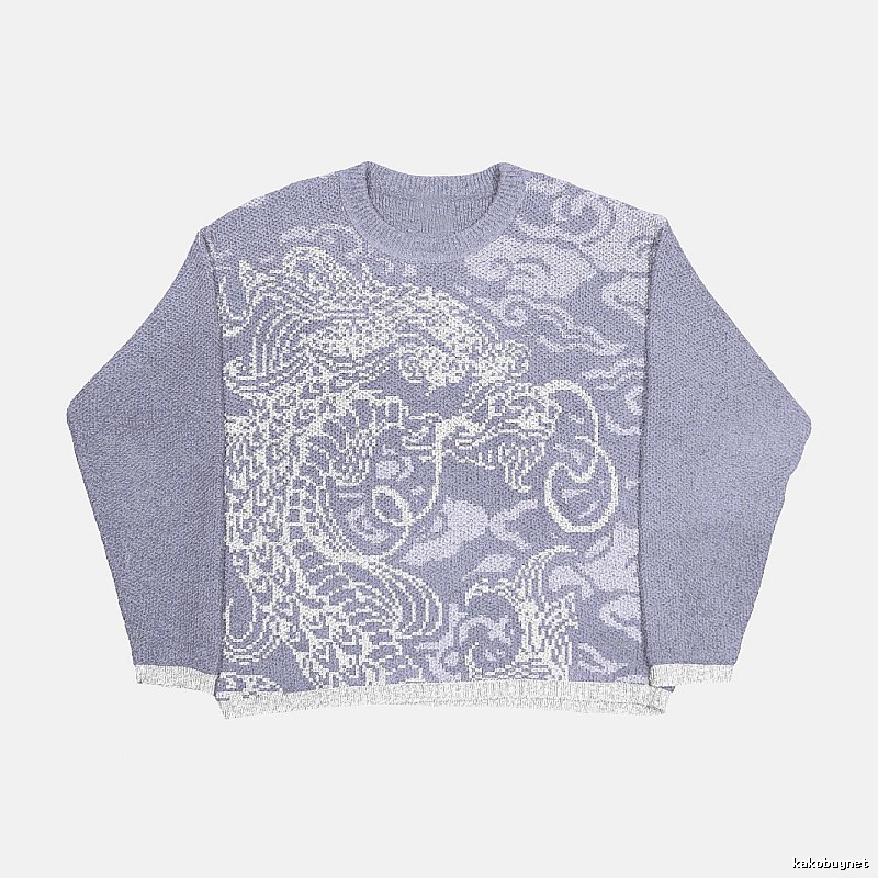 Daily Anime graphic sweater Black Knit Top with Visual Detail