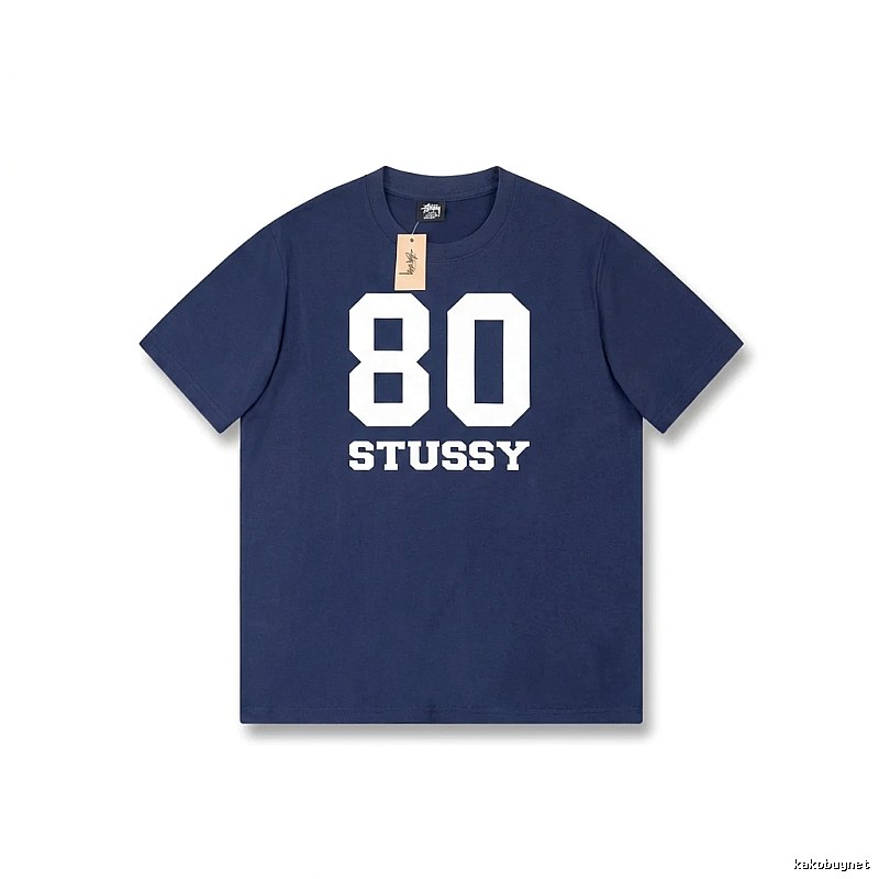 Deep blue T-shirt with Stussy digital printing