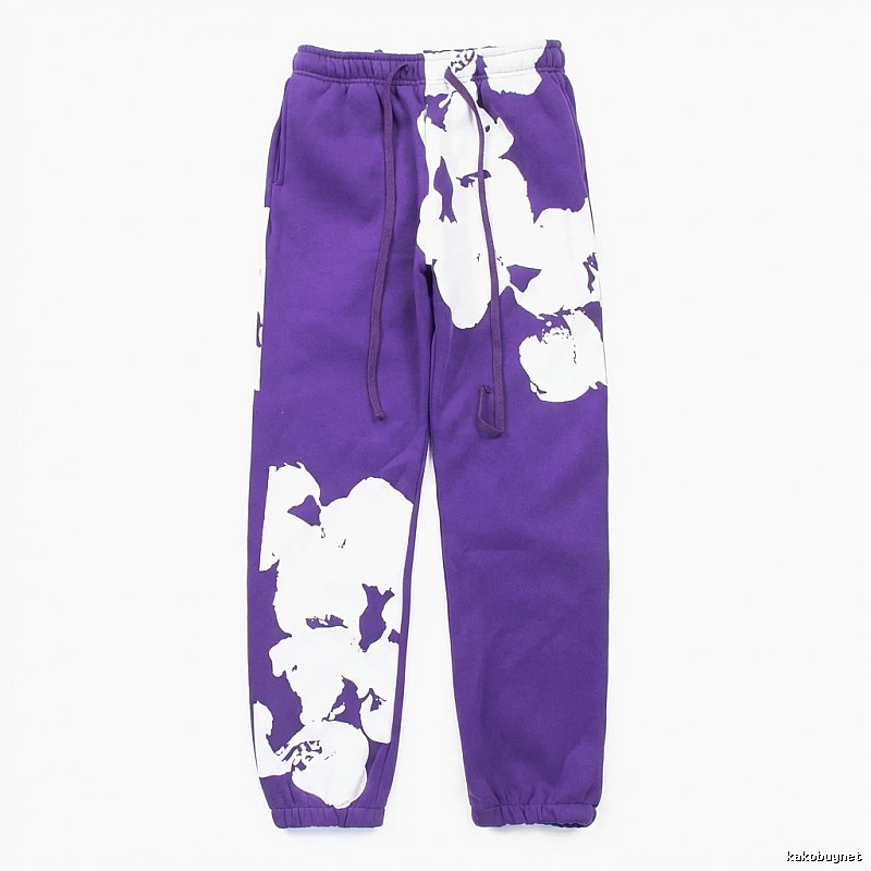 DENIM TEARS Ink-splashing Style Purple Sweatpants