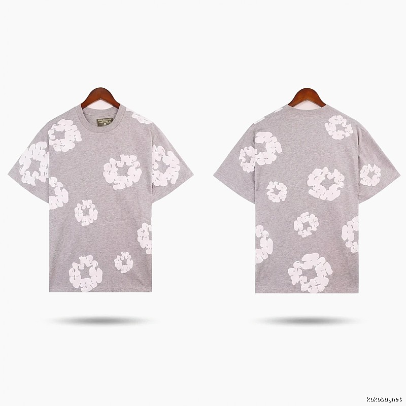 DENIM TEARS Printed Casual Grey T-shirt