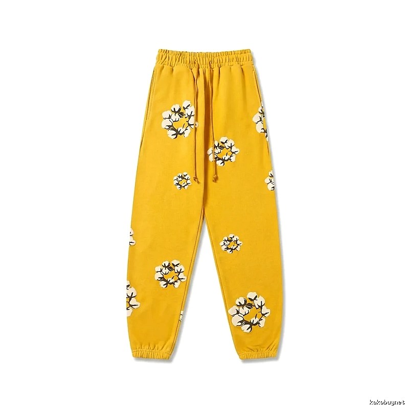 DENIM TEARS Printed Retro Yellow Sweatpants