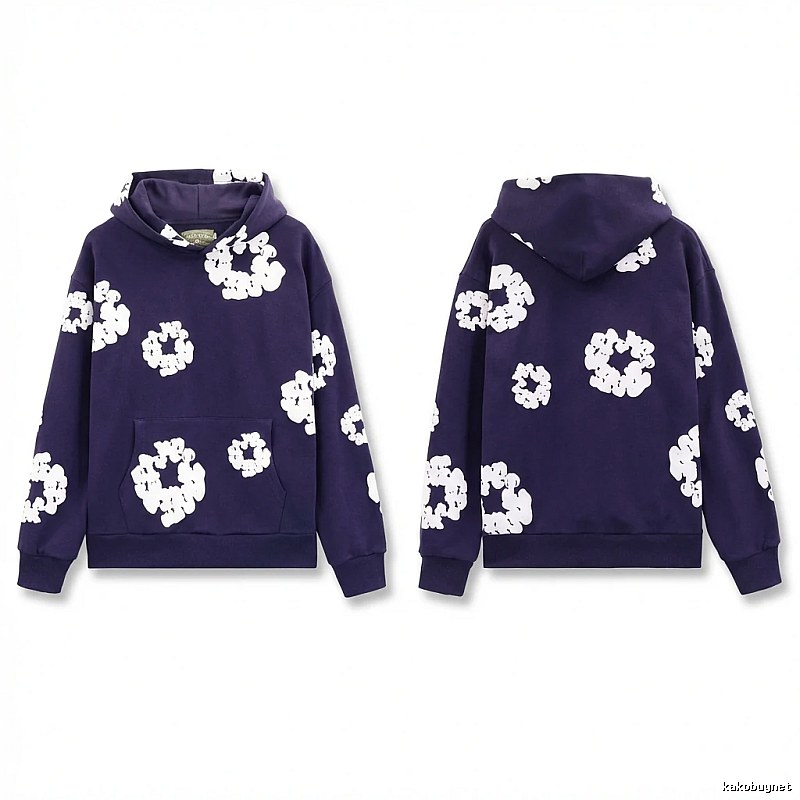 DENIM TEARS Printed Vintage Navy Blue Sweatshirt