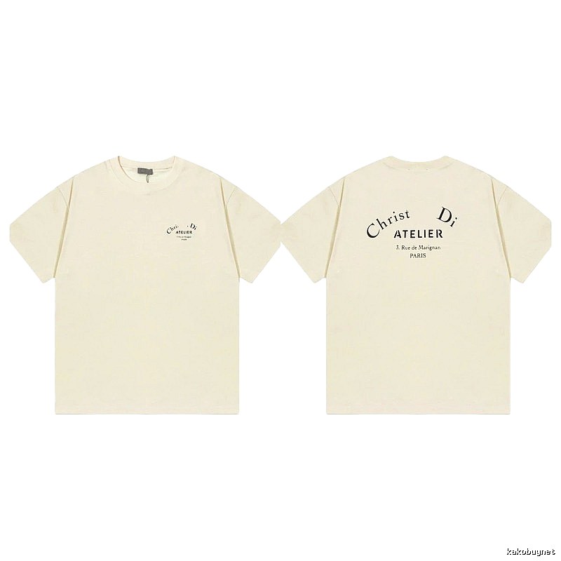 Dior Atelier Minimalist Style Beige Short-sleeve T-shirt