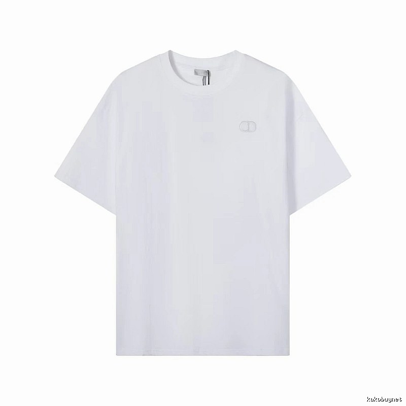 Dior CD Embroidered Minimalist Style White T-Shirt