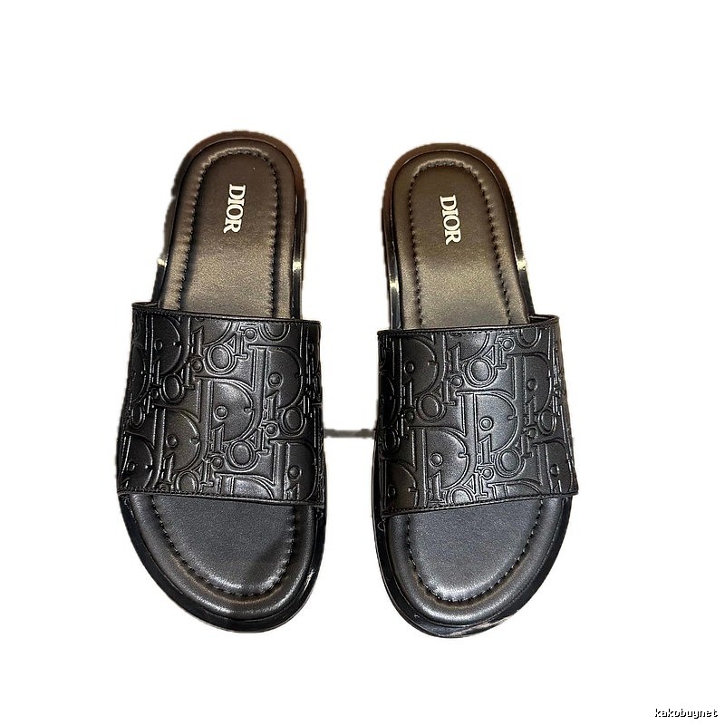Dior Classic Monogram Light Luxury Style Black Slides