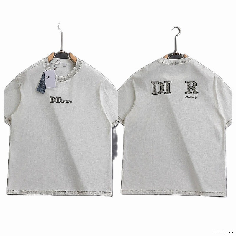 Dior Letter Print Vintage White T-shirt