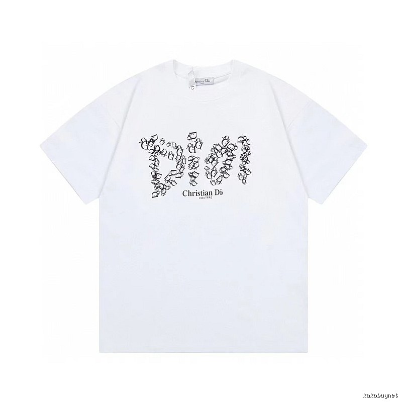 Dior Monogram Light Luxury Style White Short-sleeve T-Shirt
