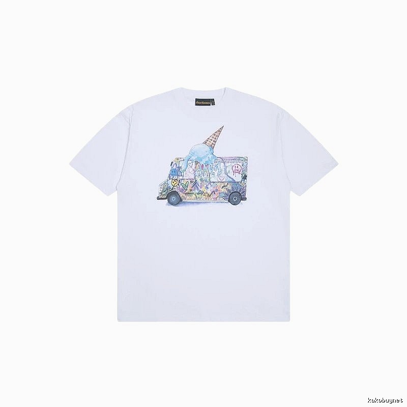 DREW Graffiti Ice Cream Truck Street Style White T-shirt