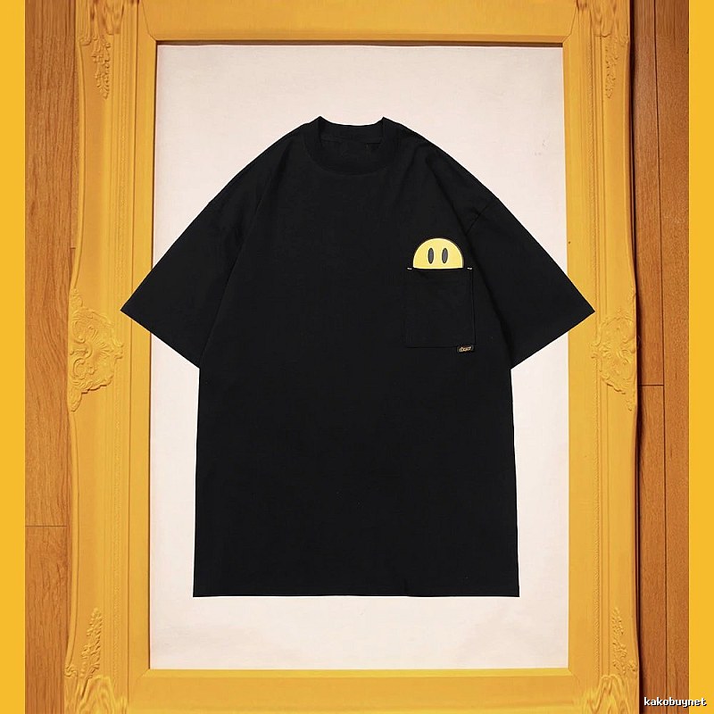 DREW Smiley Series Street Style Black T-Shirt