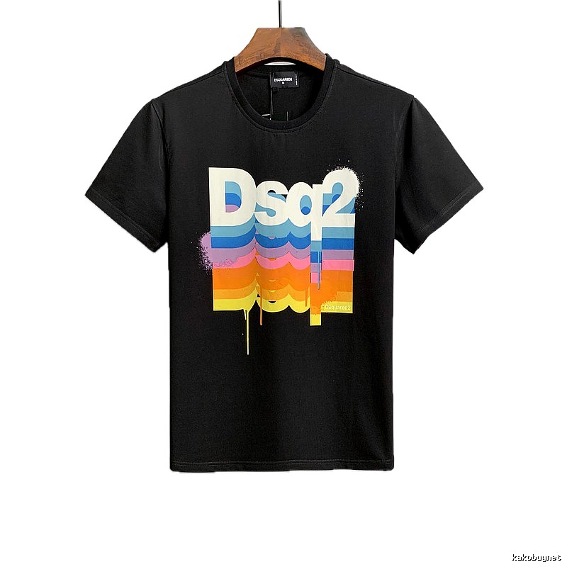 DSQ2 Color Gradient Street Style Black T-Shirt