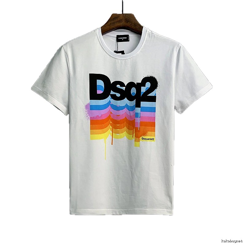 DSQ2 Gradient Print Street Style White T-Shirt