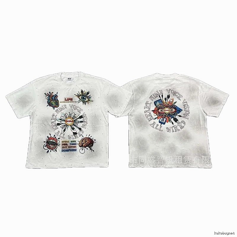 DUAA Organ Print Street Style White T-shirt