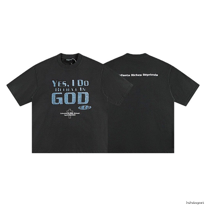 ERD Faith Slogan Dark Style Black T-Shirt