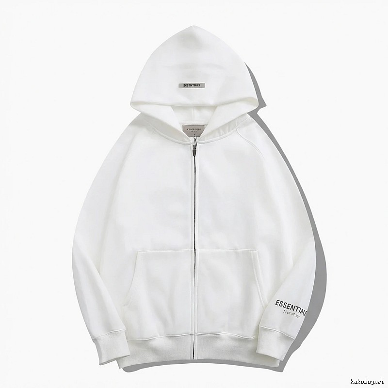 ESSENTIALS minimalist style white hoodie