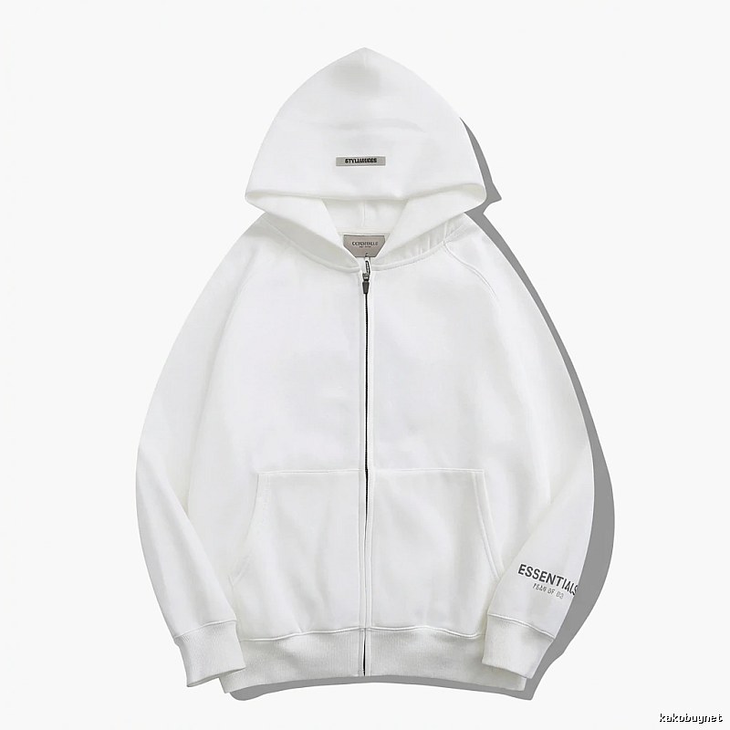 ESSENTIALS minimalist style white hoodie