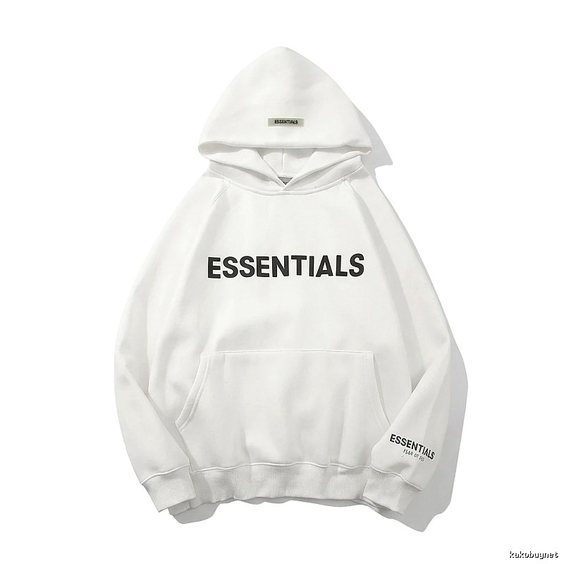 ESSENTIALS minimalist style white sweatshirt