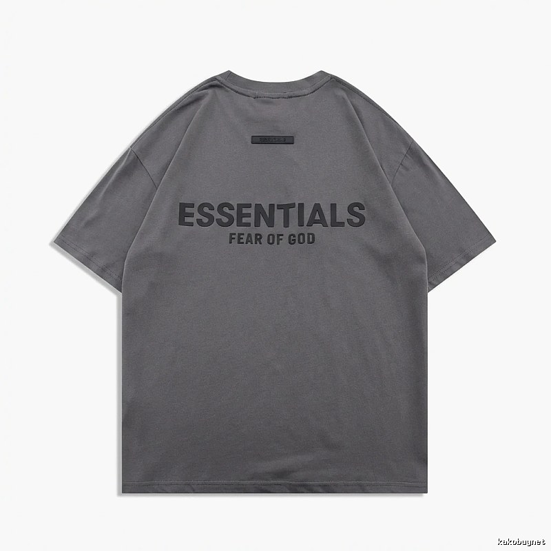ESSENTIALS Simple Grey Short-sleeve Shirt