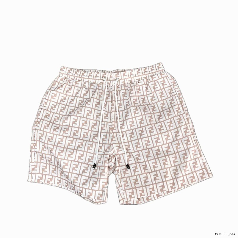 Fendi Double F Monogram Light Luxury Light Brown Casual Shorts