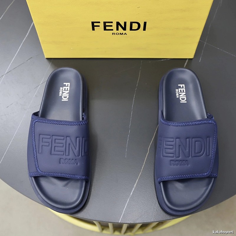 Fendi Roma Minimalist Style Navy Blue Slippers