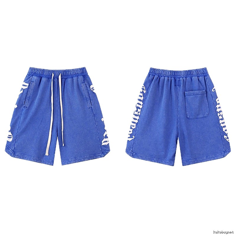 Godspeed Gothic Print Street Style Blue Shorts
