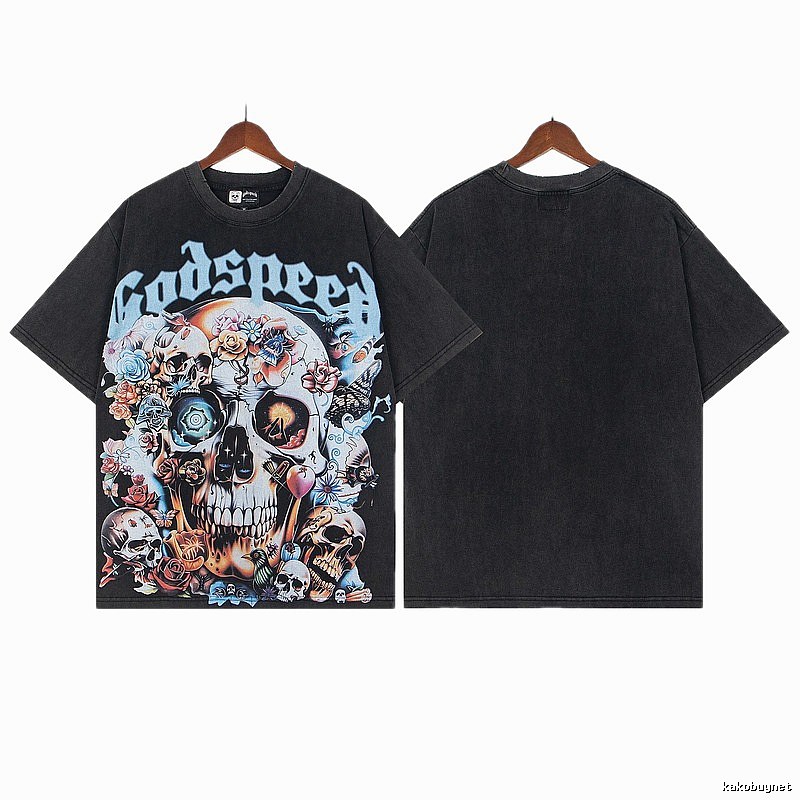 Godspeed Skull Print Street Style Black T-shirt