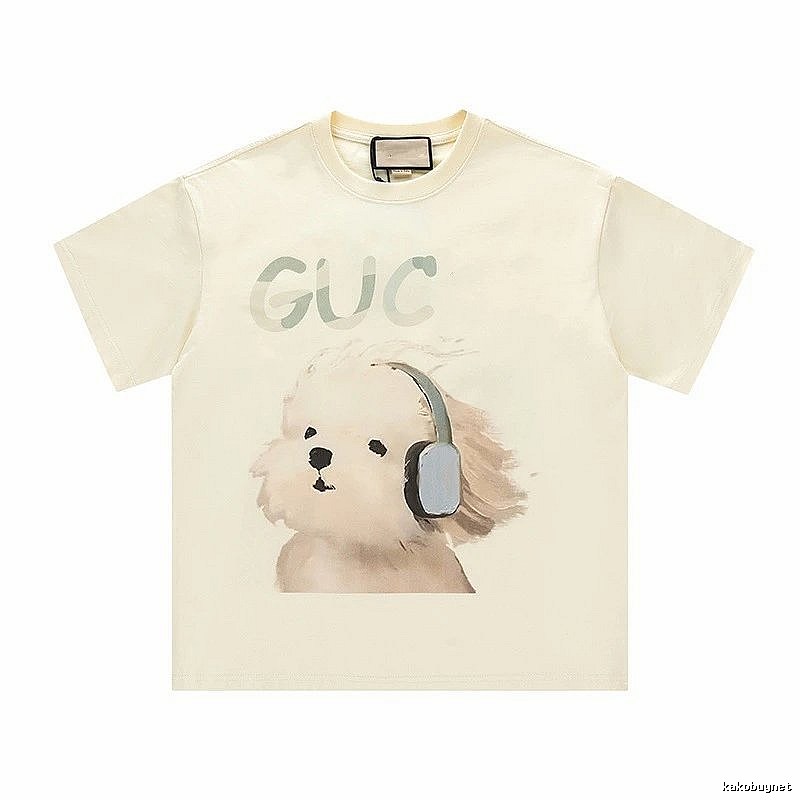 Gucci Puppy Print Casual Off-white T-Shirt