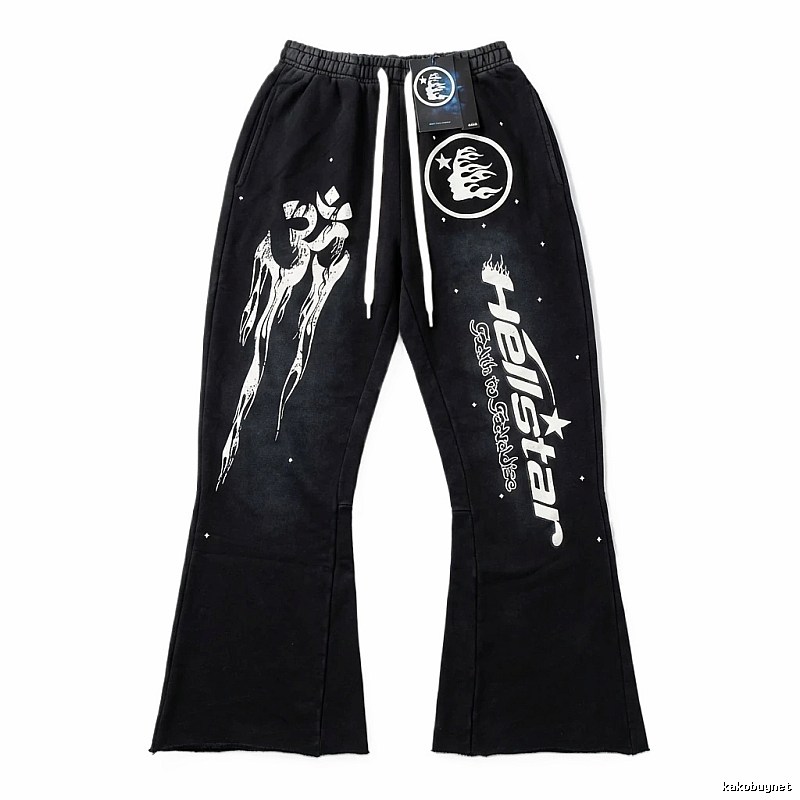 Hellstar dark style black long trousers